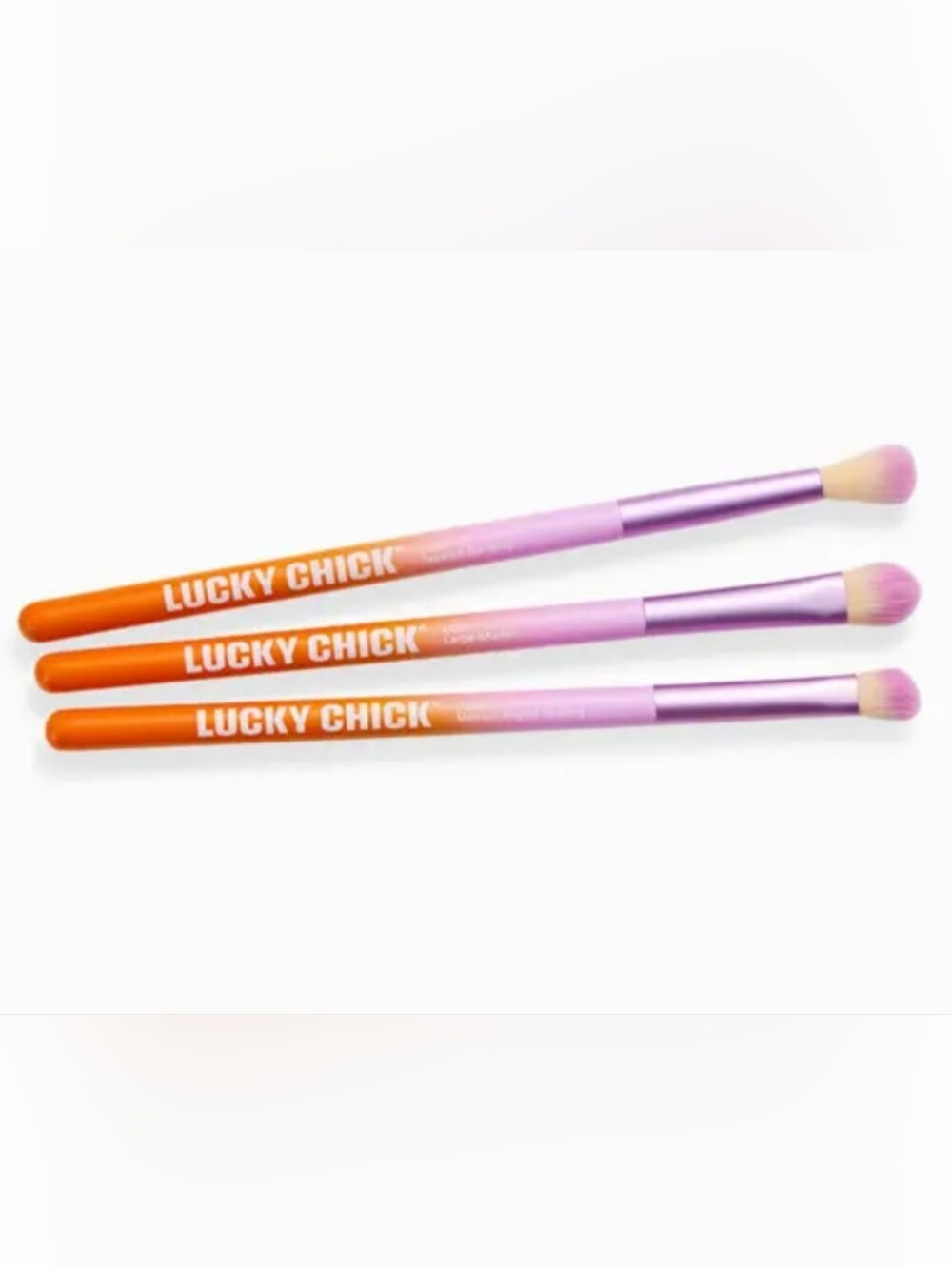 Lucky Chick Eye Brush Set - Pink & Orange